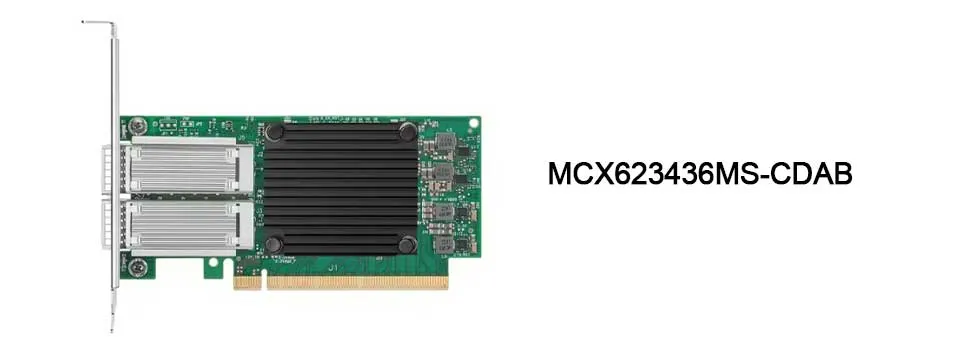 Nvidia MCX623436an-Cdab Connectx-6 Dx En Adapter Card, 100gbe, Ocp3.0, with Host Management, Dual-Port Qsfp56, Pcie 4.0 X16, No Crypto, Thumbscrew (Pull Tab) 0