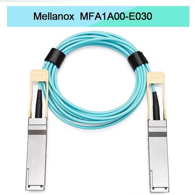 VCSEL Based QSFP Mellanox AOC Cable MFA1A00-E030 IB EDR Up To 100Gb/S
