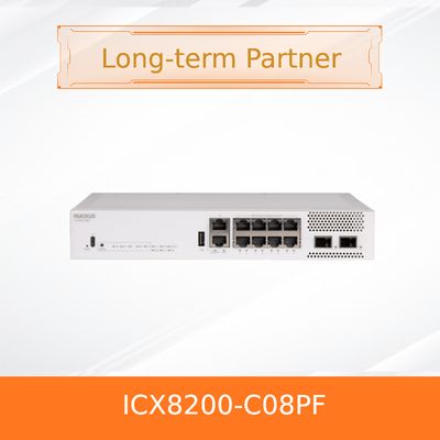 RUCKUS ICX 8200-C08PF Compact 8-Port Gigabit PoE+ Stackable Switch