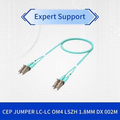 CommScope OM4 LC-LC Duplex Fiber Optic Patch Cord, 50/125μm Multimode, Aqua, LSZH Jacket, 1.8mm