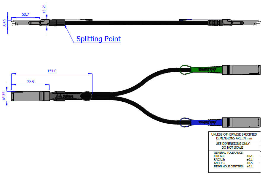 2m HDR100 Mellanox DAC Cable Direct Attach Fiber Cable MCP7H50-H002R26 MCP7H50-V0xxR QSFP56