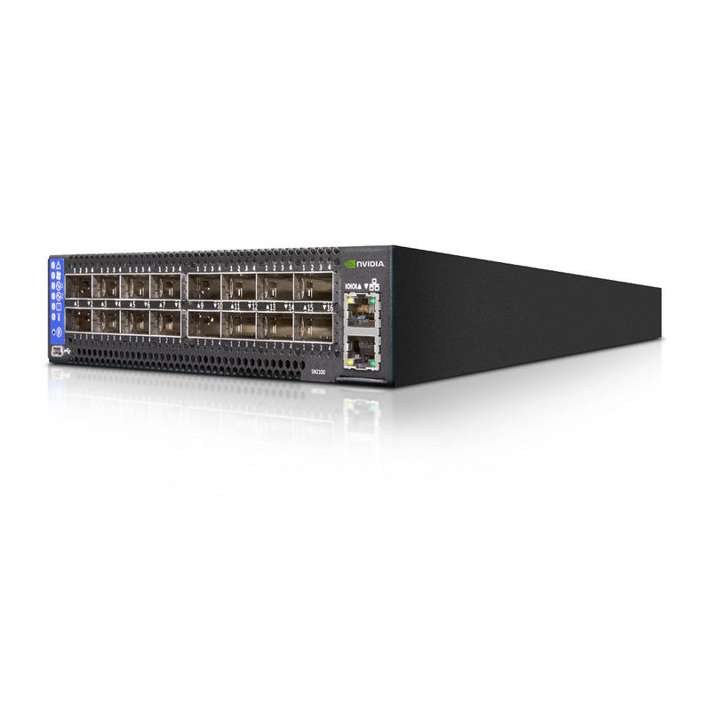 2 Core Short Depth Mellanox SN2000 Switch MSN2100-CB2F 100GbE 1U 16 QSFP28 Ports 2 AC PSUs X86