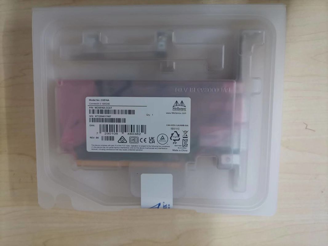 100GbE NIC Mellanox Network Card MCX516A-CCAT Dual-Port QSFP28 PCIe3.0x16