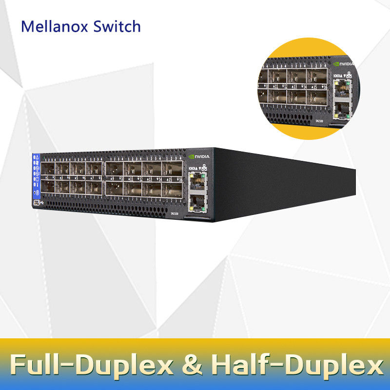 2 Core Short Depth Mellanox SN2000 Switch MSN2100-CB2F 100GbE 1U 16 QSFP28 Ports 2 AC PSUs X86