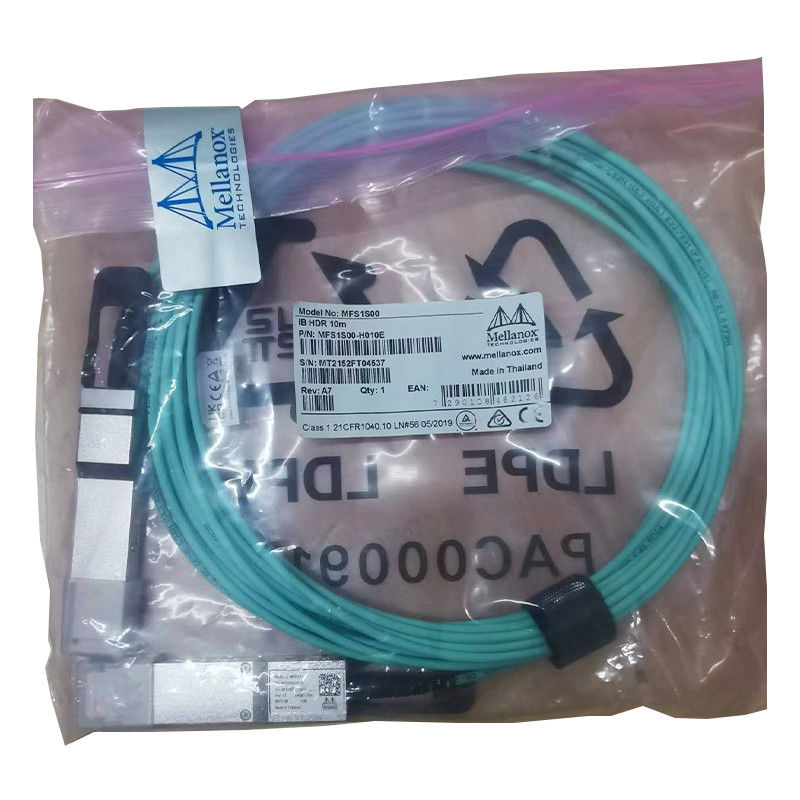 MFS1S50-H010V Aoc Cable 200GbE To 2x100GbE QSFP56 To 2xQSFP56 MMF Mellanox AOC cable