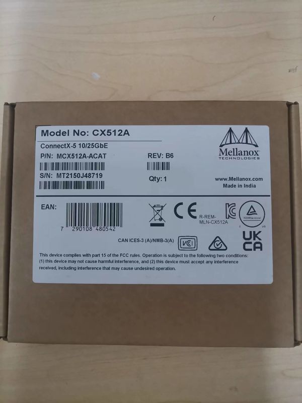 MCX512A-ACAT Mellanox ConnectX-5 EN Network Interface Card 10/25GbE Dual Port SFP28