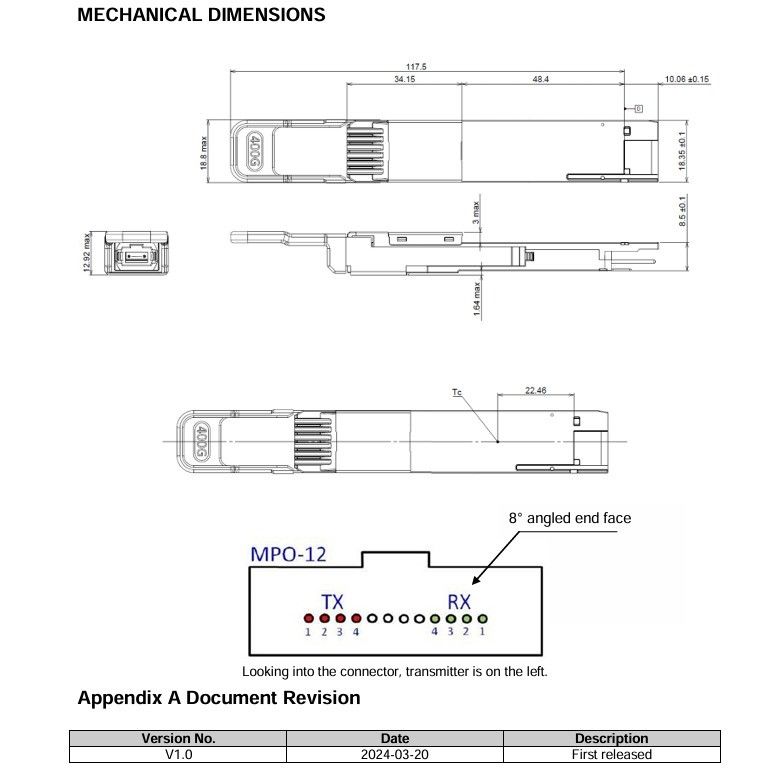 Data Center Management Interface CMIS 4.0 400G Optical Transceiver with 500m SMF Link