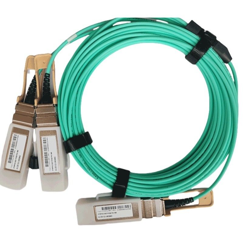 Optical Transceiver Hot-Pluggable and 200G QSFP56 to 2x 100G QSFP56 Active Optical Cable with Breakout PAM4 Modulation