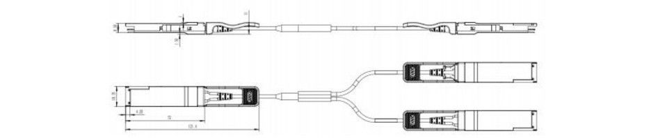 Optical Transceiver Hot-Pluggable and 200G QSFP56 to 2x 100G QSFP56 Active Optical Cable with Breakout PAM4 Modulation