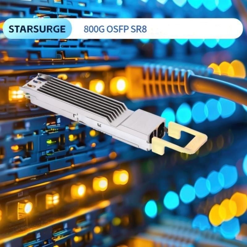 ≤ 17W Minimum Receivable Power 800G OSFP SR8 Transceiver for InfiniBand NDR 8x100GbE Breakout Fiber Optic Equipment