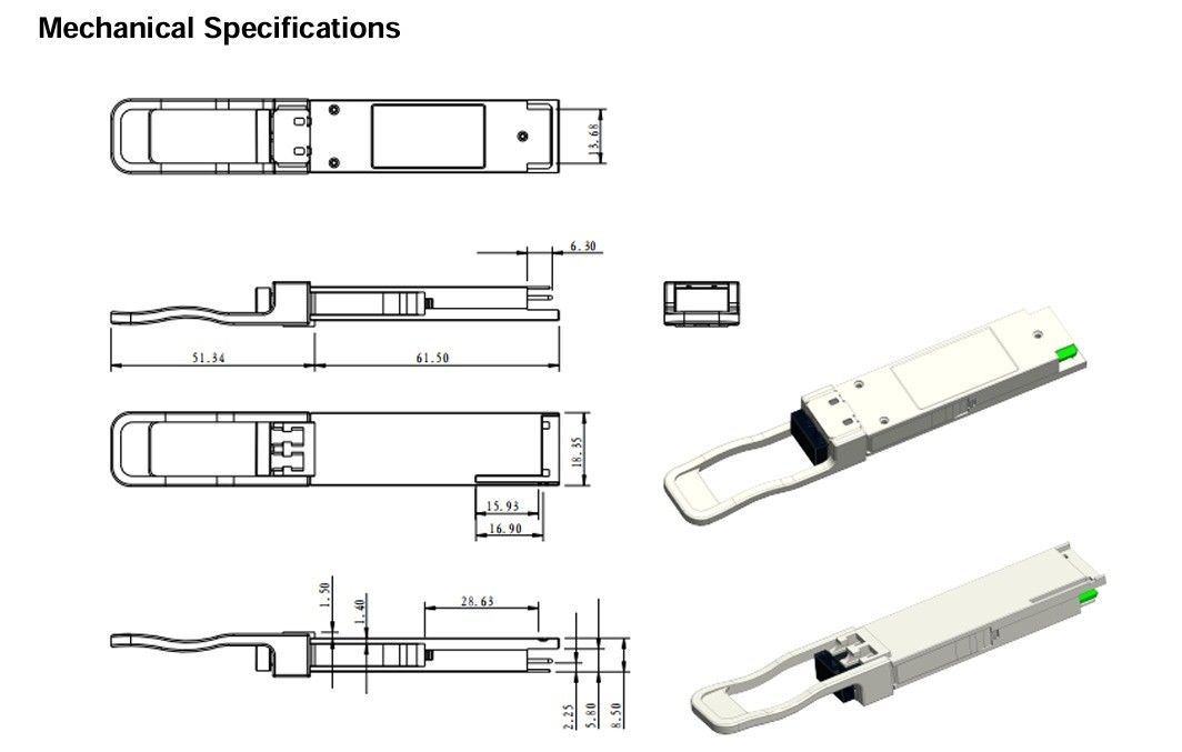 100G QSFP28 ZR4 LC Duplex Optical Transceiver 80km SFP28 LR4 103Gbps EML LAN-WDM Transceiver with Digital Diagnostics