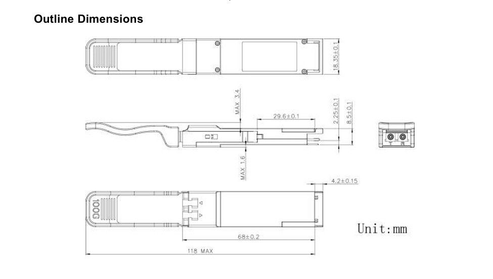 10km Maximum Transmission Distance 100G QSFP28 LR4 Optical Transceivers Module for Data Center Connectivity Solutions