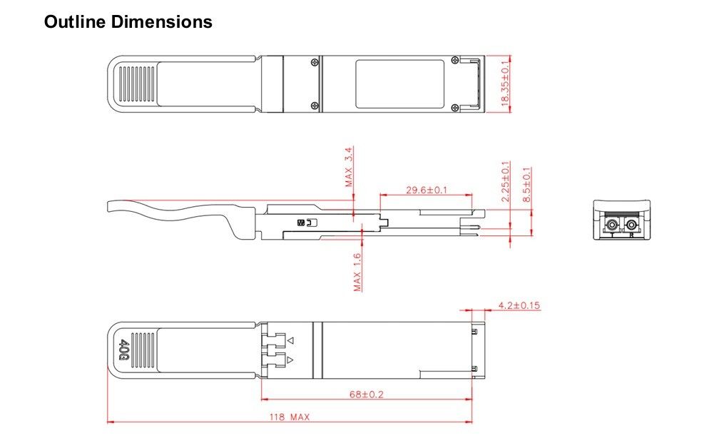 Transmission Distance 10km 40Gb/s QSFP LR4 Optical Transceiver 1277.5nm 10km Duplex LC for Speed Fiber Optic Equipment