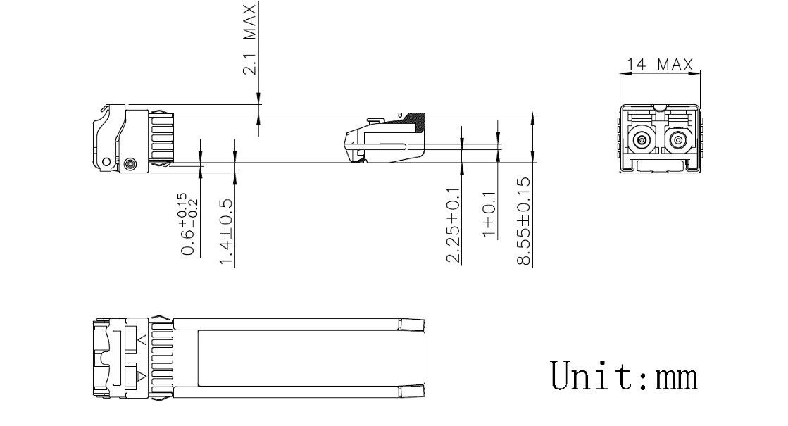 Fiber Type Multi Mode Fiber OM3 network 10G SFP 850nm 300m LC Optical Transceiver Module for Data Center