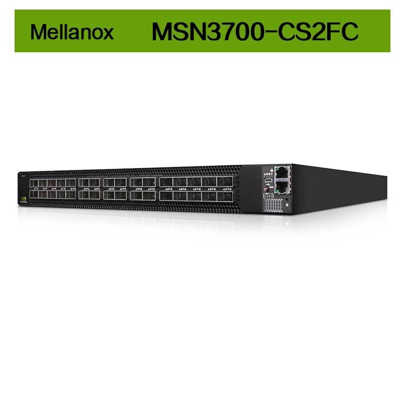 Cumulus Linux 2 AC PSUs Mellanox Network Switch MSN3700 - CS2FC 100GbE 1U 32 QSFP28 Ports