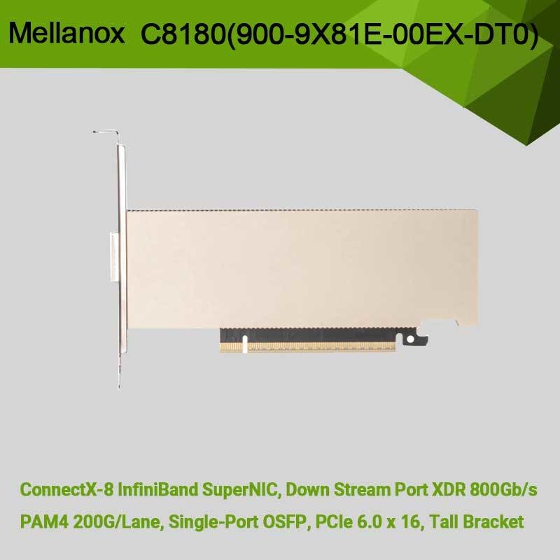 Nvidia Connectx-8 Adapter C8180 (900-9X81E-00EX-DT0) Single-Cage Osfp Infiniband: 800gbs Xdr Ib