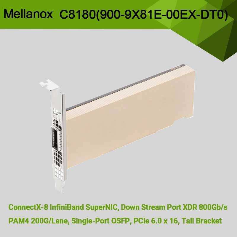 Nvidia Connectx-8 Adapter C8180 (900-9X81E-00EX-DT0) Single-Cage Osfp Infiniband: 800gbs Xdr Ib