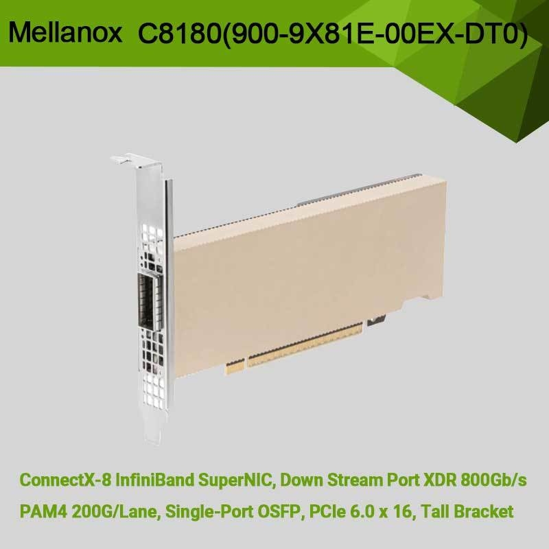 Nvidia Connectx-8 Adapter C8180 (900-9X81E-00EX-DT0) Single-Cage Osfp Infiniband: 800gbs Xdr Ib