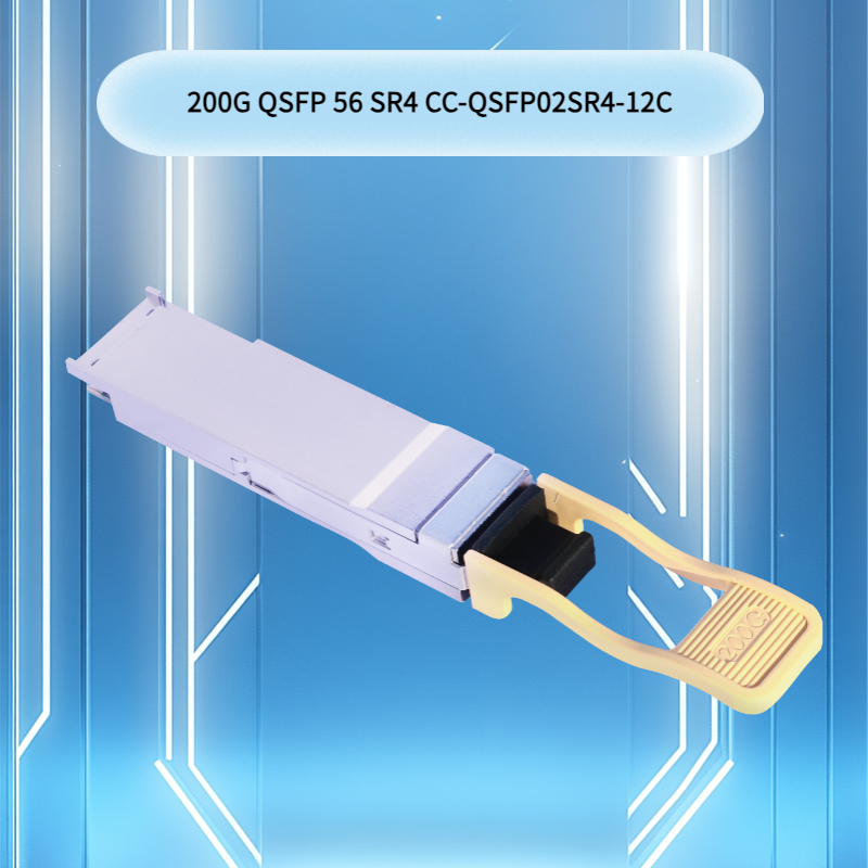 200g Qsfp56 Sr4 CC-QSFP02SR4-12C Optical Transceiver 100m on Om4 / 70m on Om3 Fiber High-Performance Computing Interconnect for Data Centers