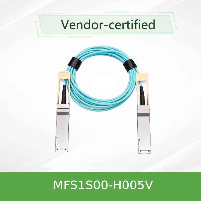 NVIDIA Mellanox MFS1S00-H005V 200Gb/s QSFP56 Active Optical Cable – 5m MMF AOC for InfiniBand HDR & 200GbE